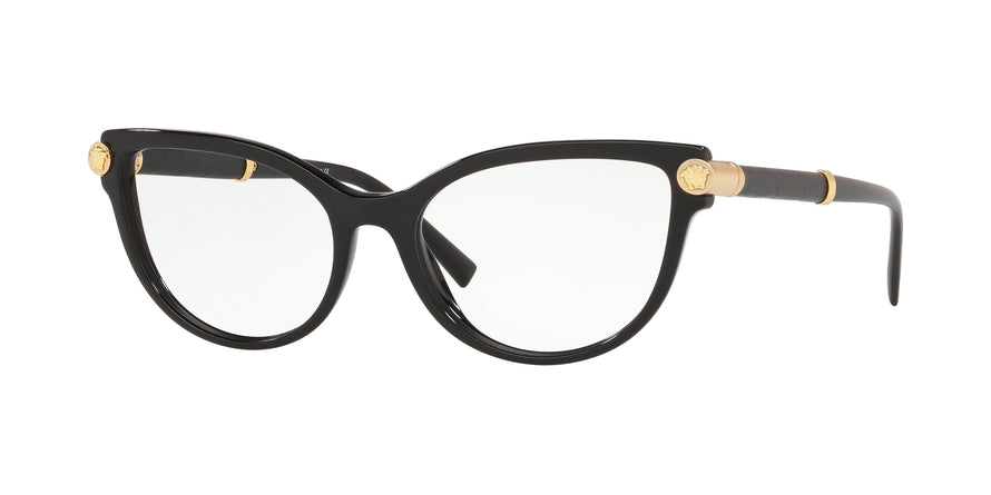 Versace VE3270QA Cat Eye Eyeglasses  GB1-BLACK 54-17-140 - Color Map black