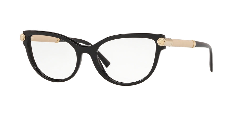 Versace V-ROCK VE3270Q Cat Eye Eyeglasses  5299-BLACK 54-17-140 - Color Map black