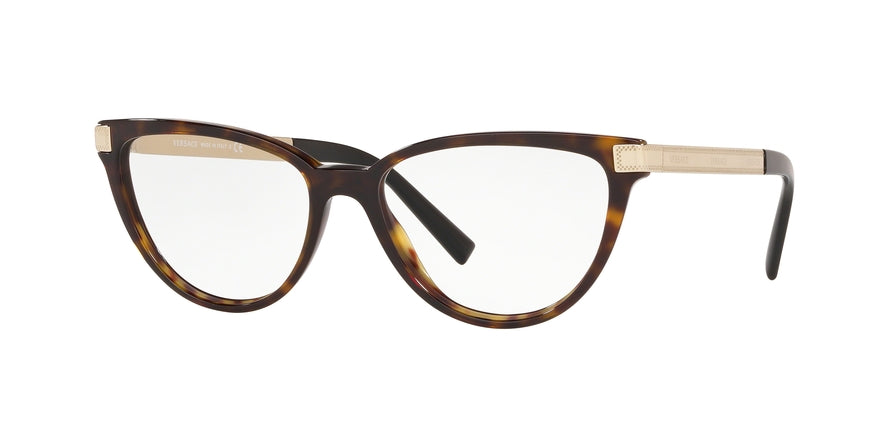 Versace VE3271 Cat Eye Eyeglasses  108-HAVANA 54-16-140 - Color Map havana