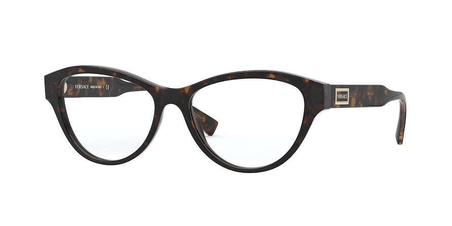 Versace VE3276A Cat Eye Eyeglasses  108-DARK HAVANA 54-15-140 - Color Map havana