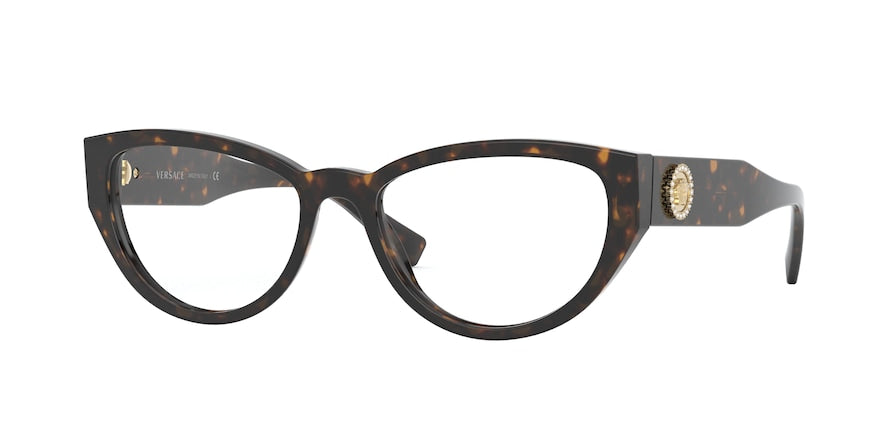 Versace VE3280B Cat Eye Eyeglasses  108-HAVANA 53-17-140 - Color Map havana