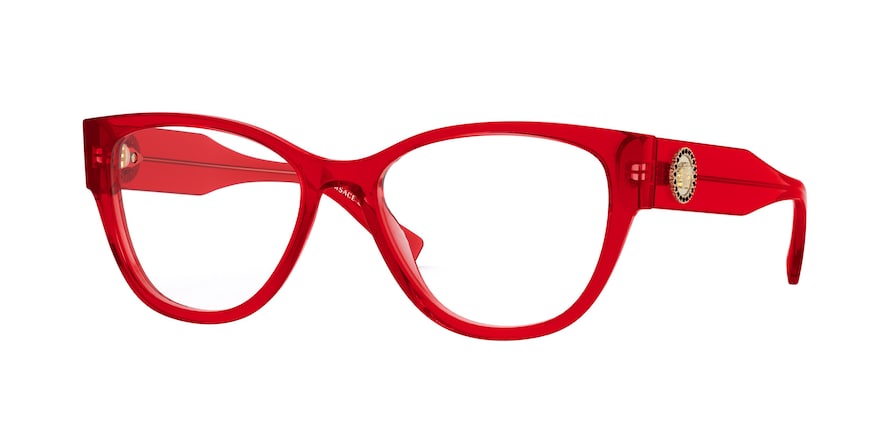 Versace VE3281BA Cat Eye Eyeglasses  5323-TRANSPARENT RED 53-17-140 - Color Map red