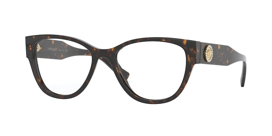 Versace VE3281B Cat Eye Eyeglasses  108-DARK HAVANA 53-17-140 - Color Map havana