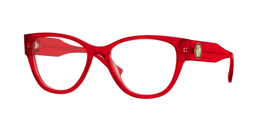 Versace VE3281B Cat Eye Eyeglasses  5323-TRANSPARENT RED 53-17-140 - Color Map red
