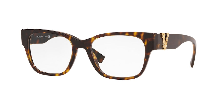Versace VE3283 Square Eyeglasses  108-DARK HAVANA 54-17-140 - Color Map havana