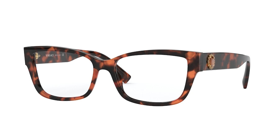Versace VE3284BA Rectangle Eyeglasses  944-DARK HAVANA 54-15-140 - Color Map havana