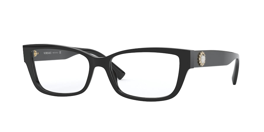 Versace VE3284BA Rectangle Eyeglasses  GB1-BLACK 54-15-140 - Color Map black