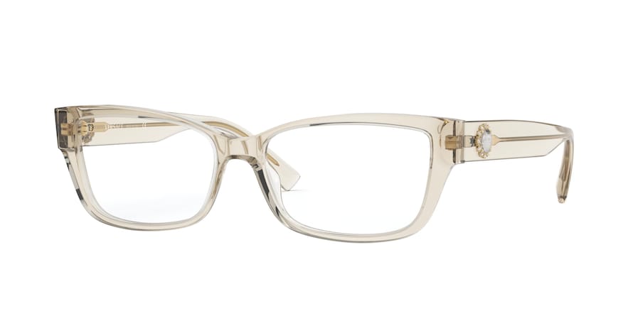 Versace VE3284B Rectangle Eyeglasses  5288-TRANSPARENT BEIGE 54-15-140 - Color Map brown