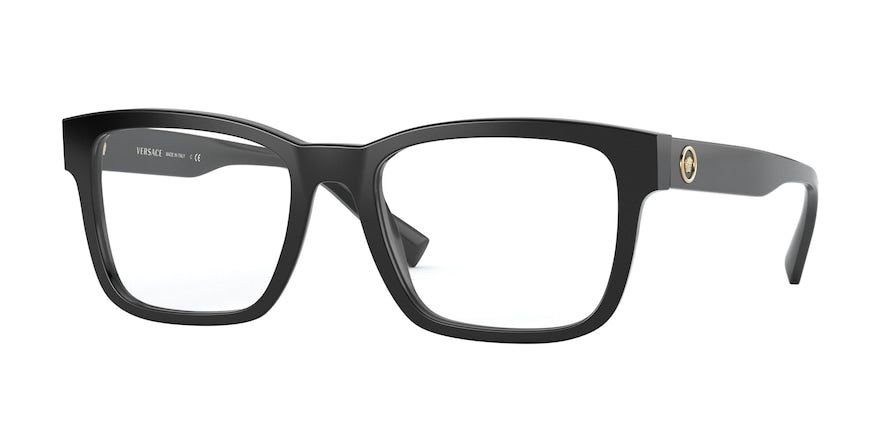 Versace VE3285 Square Eyeglasses  GB1-BLACK 55-19-145 - Color Map black