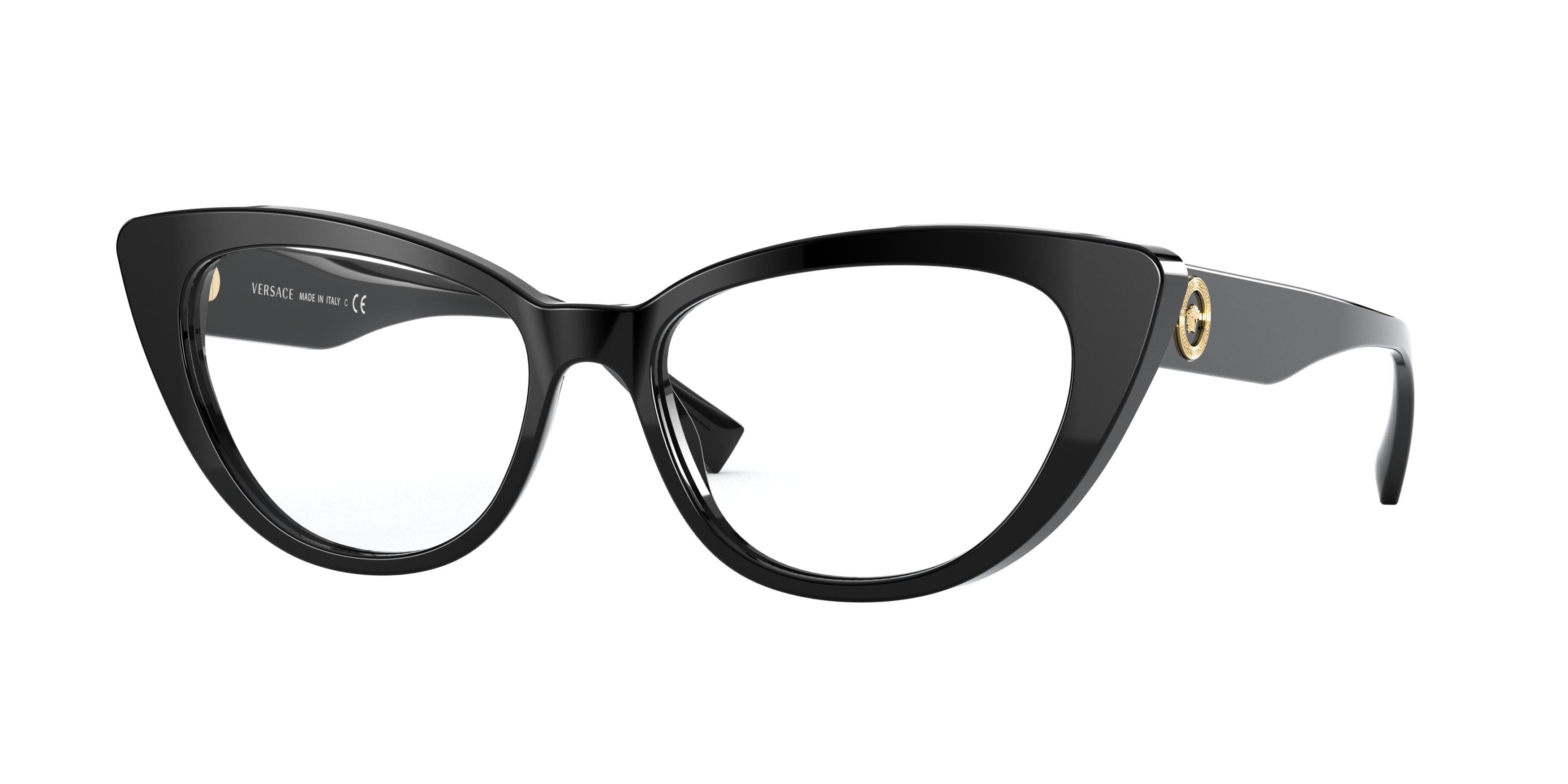 Versace VE3286 Cat Eye Eyeglasses  GB1-Black 54-140-16 - Color Map Black