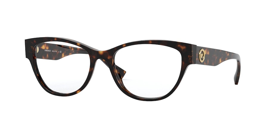 Versace VE3287A Cat Eye Eyeglasses  108-DARK HAVANA 53-17-140 - Color Map havana