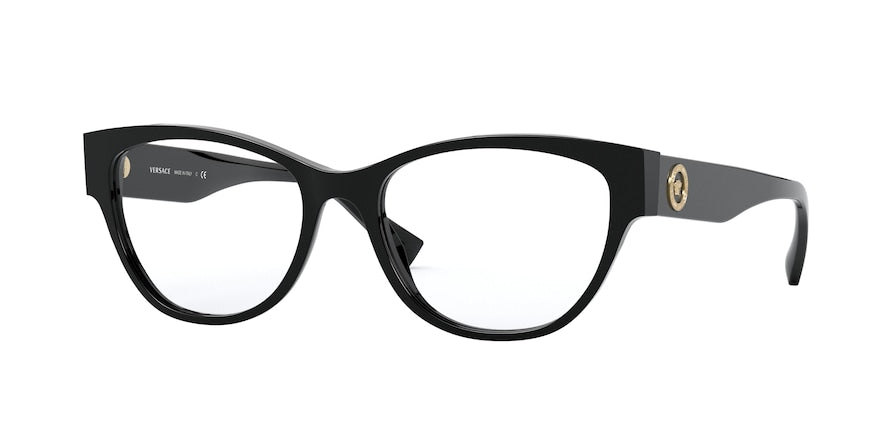 Versace VE3287A Cat Eye Eyeglasses  GB1-BLACK 53-17-140 - Color Map black