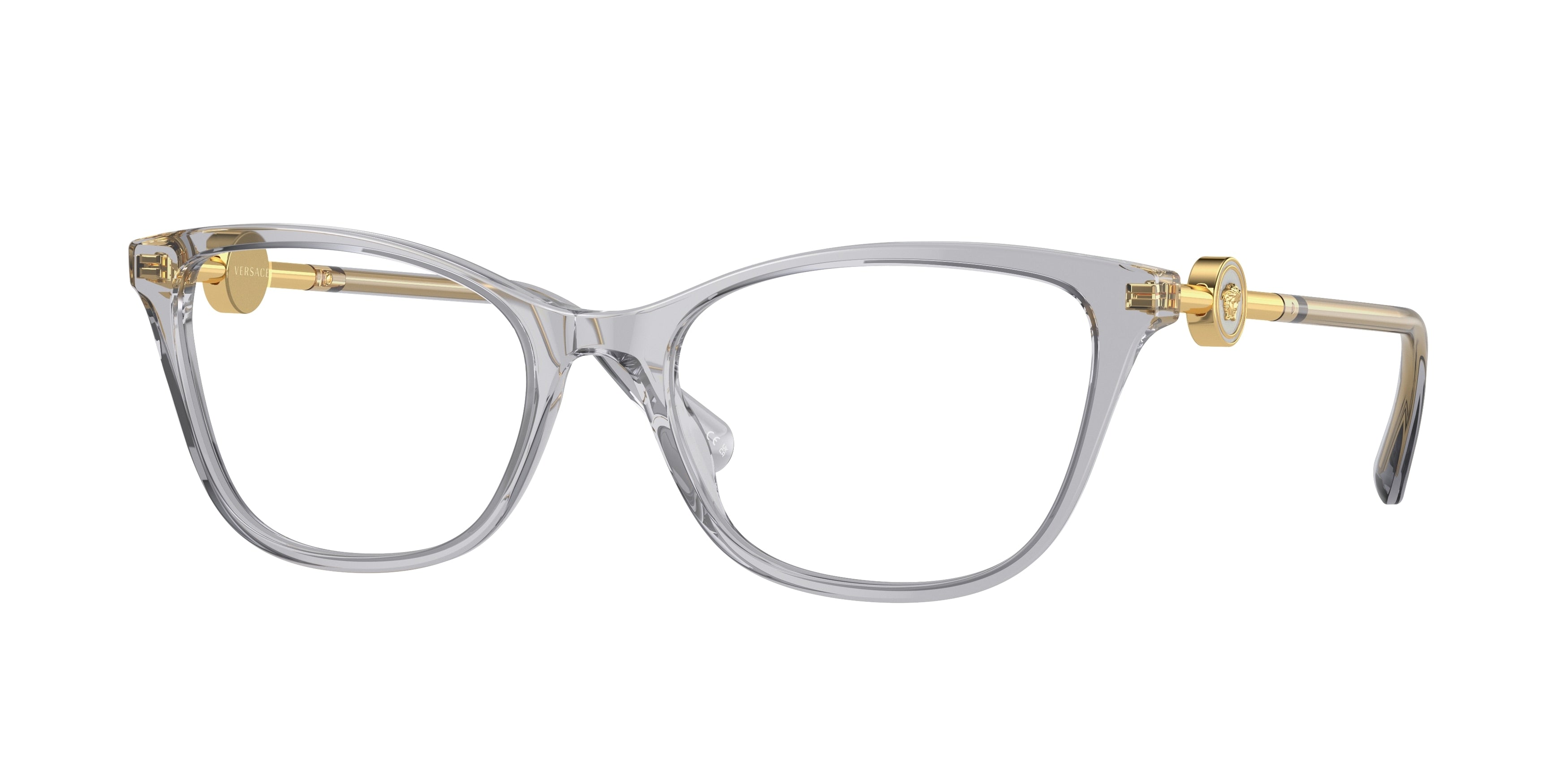 Versace VE3293 Cat Eye Eyeglasses  5305-Transparent Grey 55-140-18 - Color Map Grey