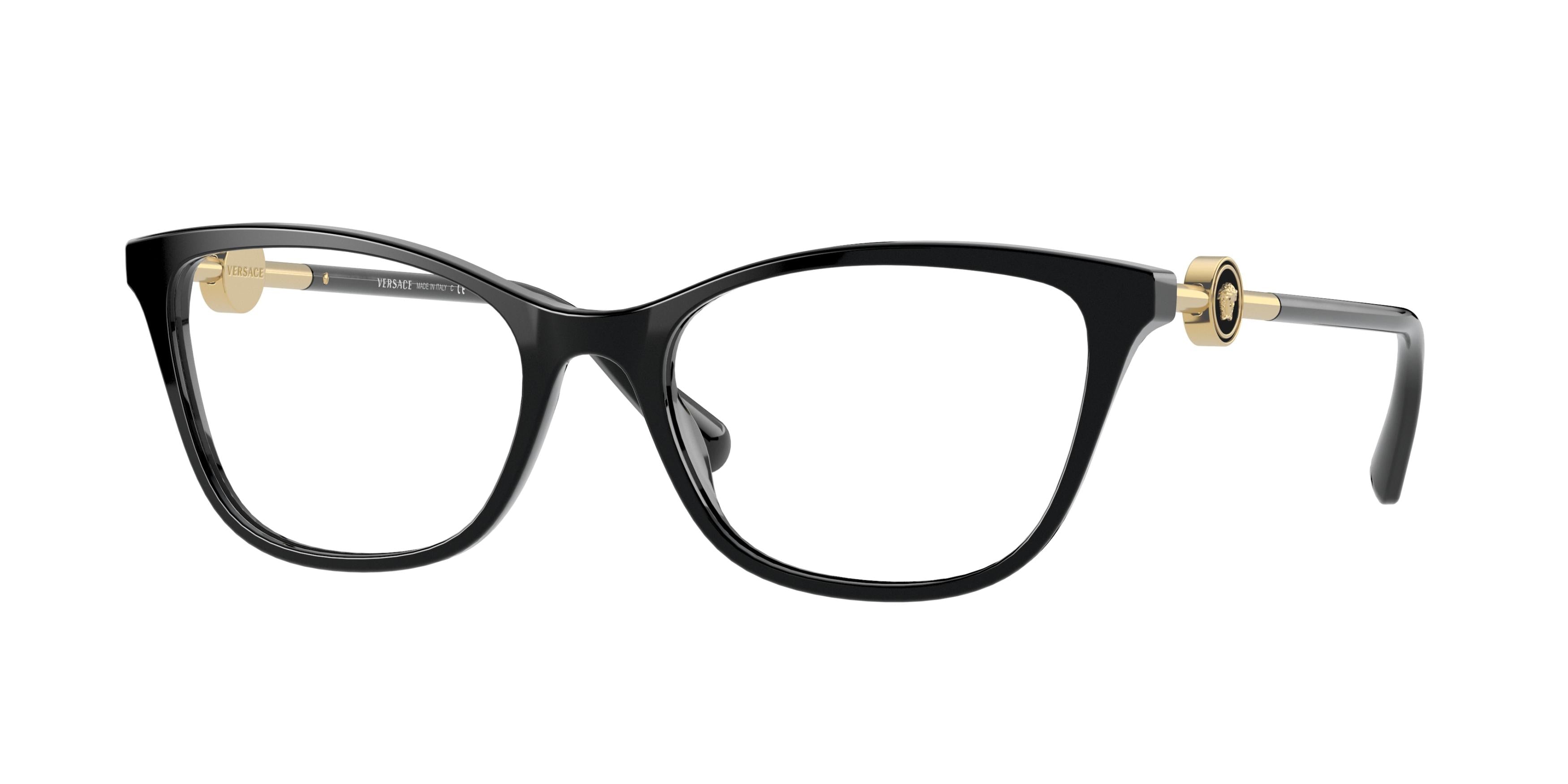 Versace VE3293 Cat Eye Eyeglasses  GB1-Black 55-140-18 - Color Map Black