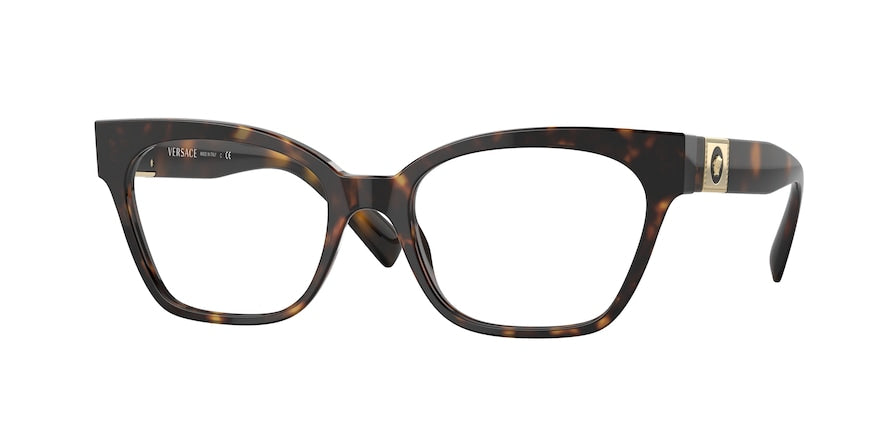 Versace VE3294F Cat Eye Eyeglasses  108-HAVANA 53-18-140 - Color Map havana