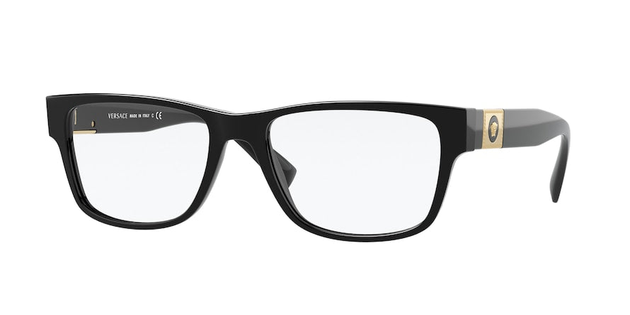 Versace VE3295 Rectangle Eyeglasses  GB1-BLACK 56-18-140 - Color Map black