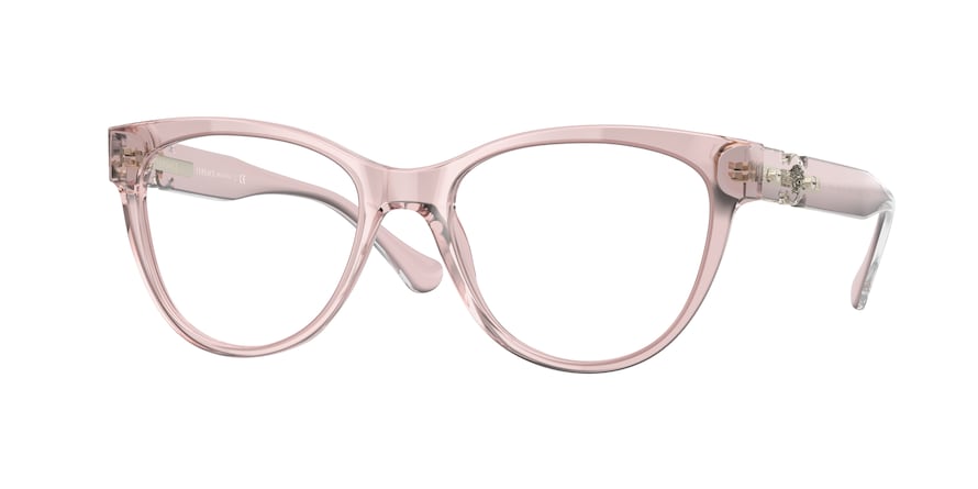 Versace VE3304F Cat Eye Eyeglasses  5339-TRANSPARENT PINK 53-18-140 - Color Map pink