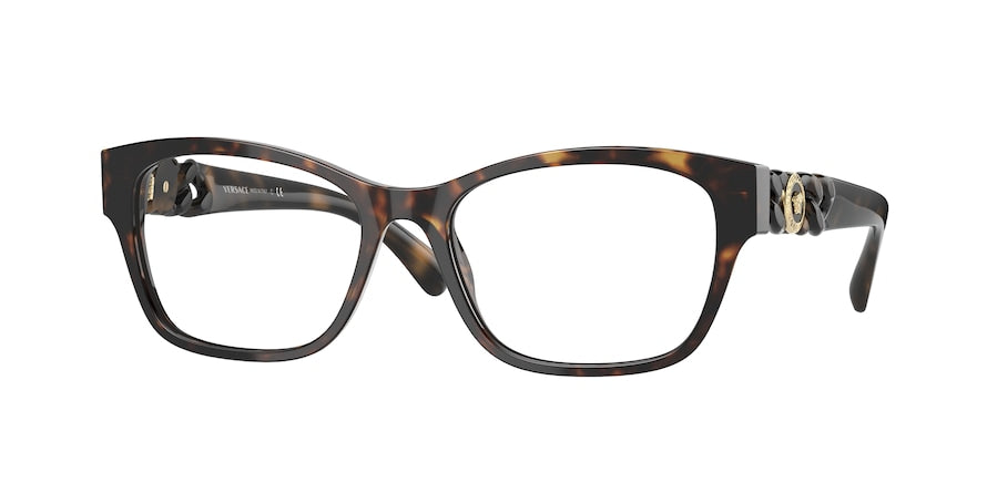Versace VE3306F Cat Eye Eyeglasses  108-HAVANA 54-17-140 - Color Map havana