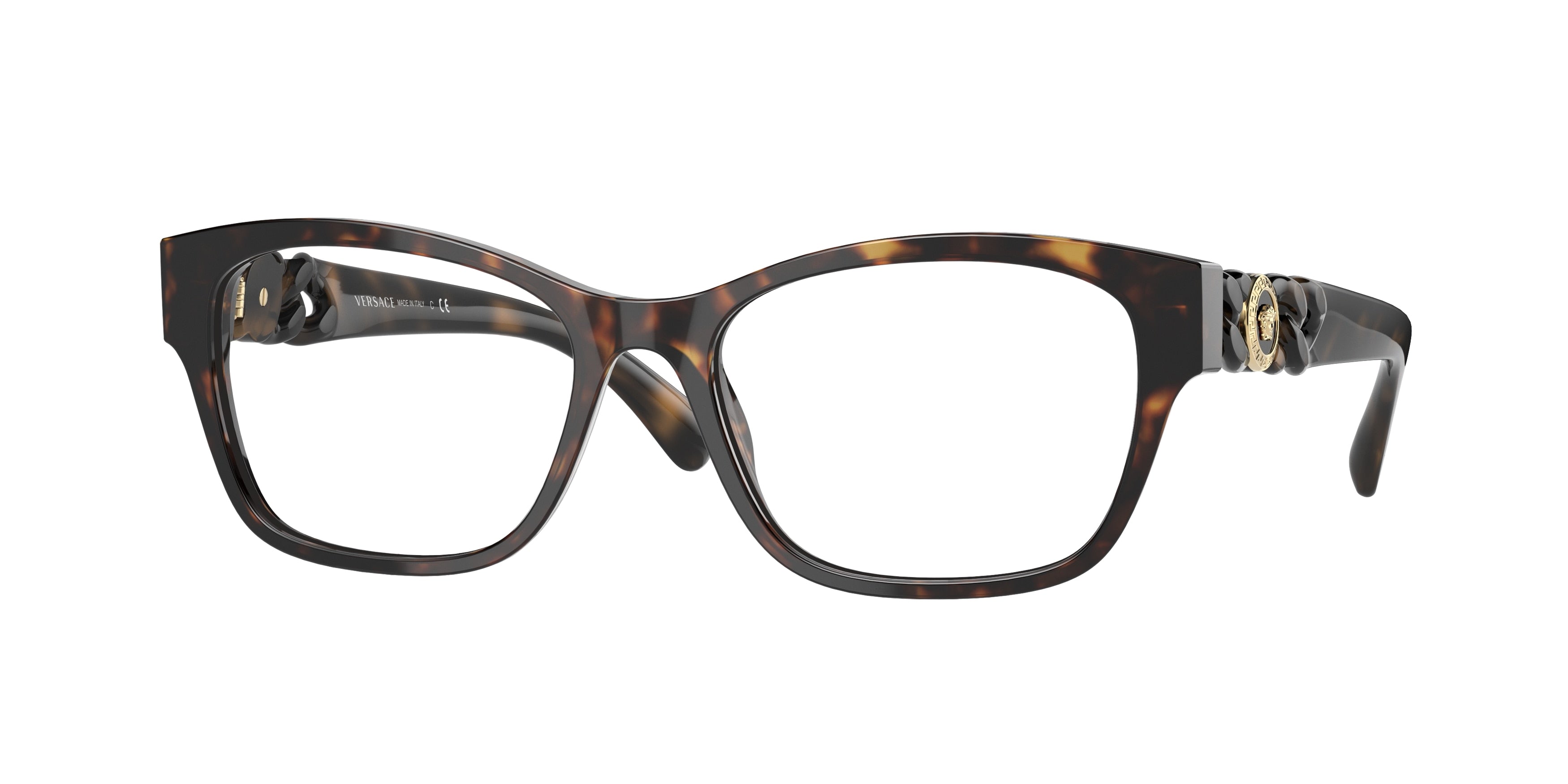 Versace VE3306 Phantos Eyeglasses  108-Havana 54-140-17 - Color Map Tortoise