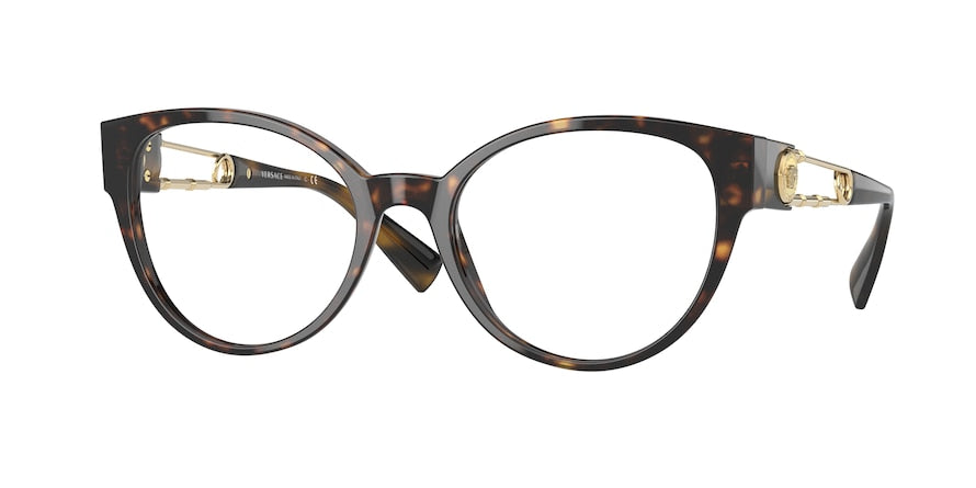 Versace VE3307F Cat Eye Eyeglasses  108-HAVANA 54-19-140 - Color Map havana