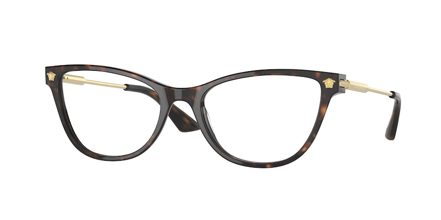 Versace VE3309F Cat Eye Eyeglasses  108-HAVANA 54-18-140 - Color Map havana