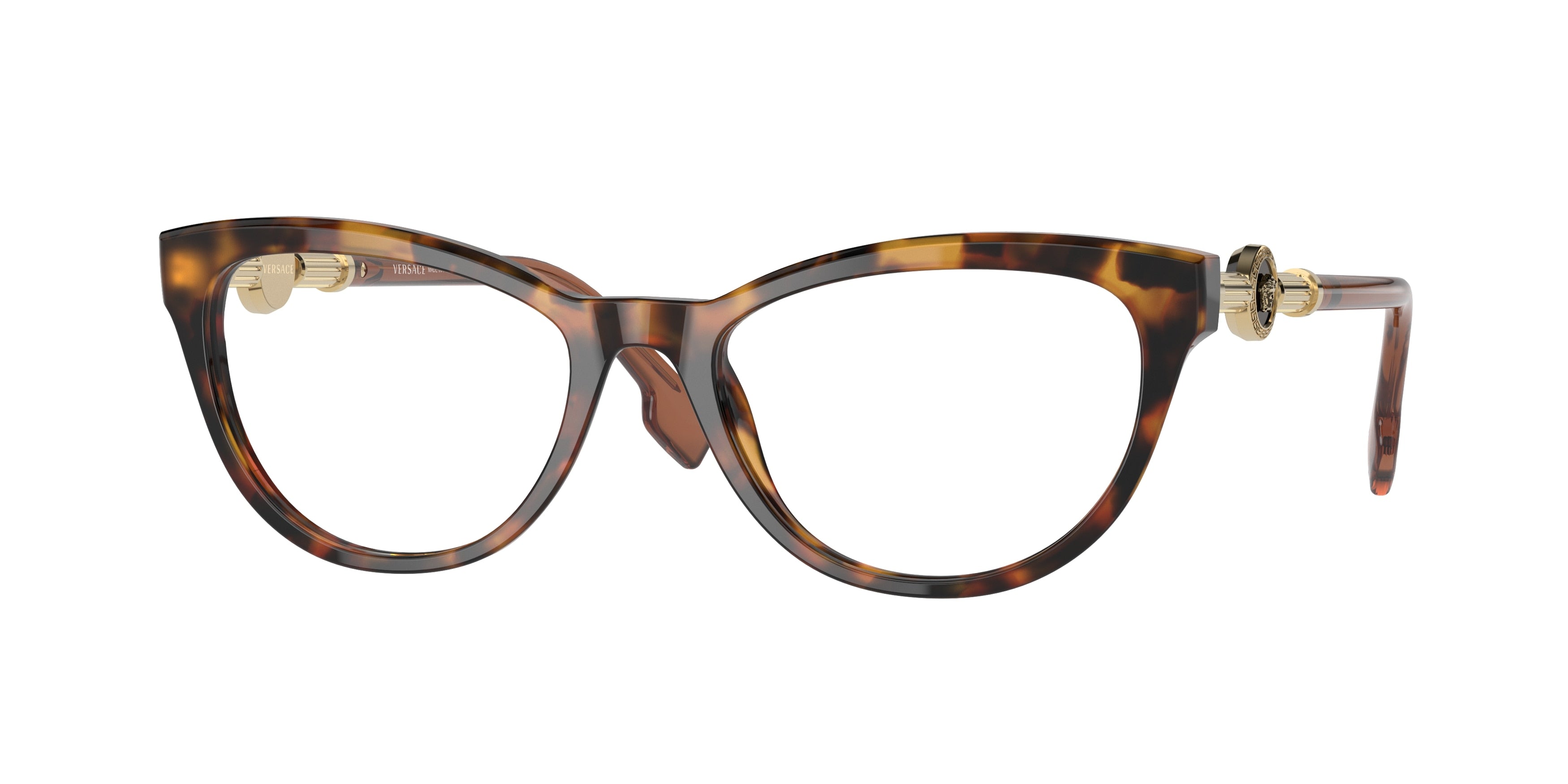 Versace VE3311 Rectangle Eyeglasses  5119-Light Havana 54-140-18 - Color Map Tortoise