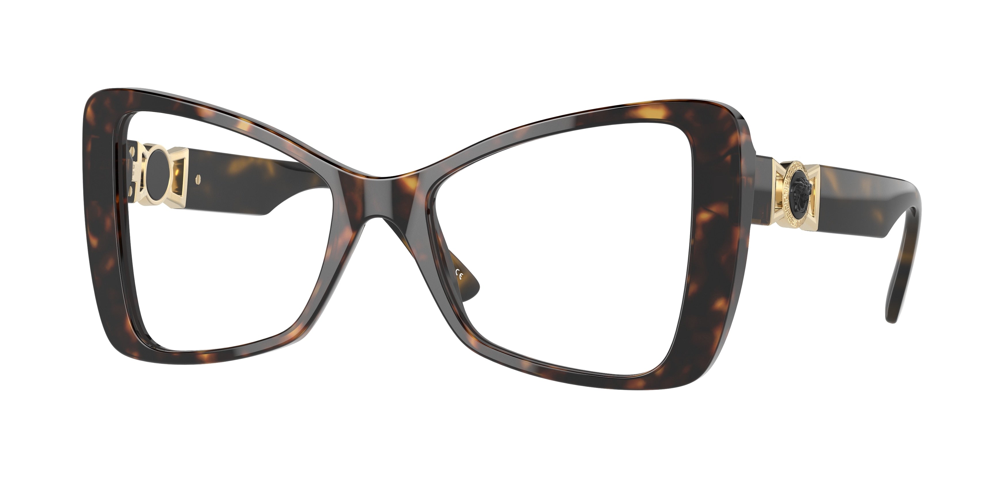 Versace VE3312 Butterfly Eyeglasses  108-Havana 52-145-19 - Color Map Tortoise