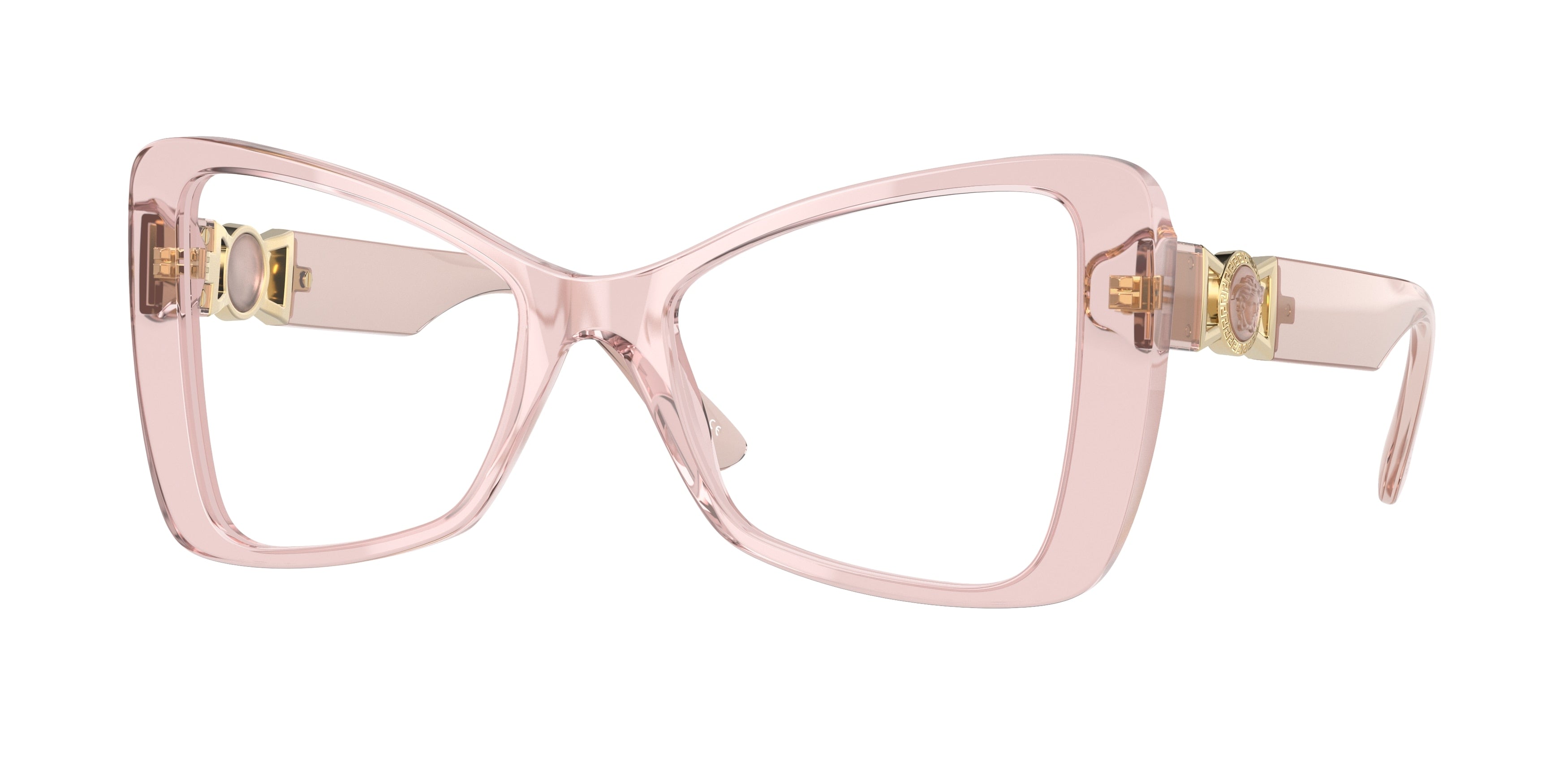 Versace VE3312 Butterfly Eyeglasses  5339-Transparent Pink 52-145-19 - Color Map Pink