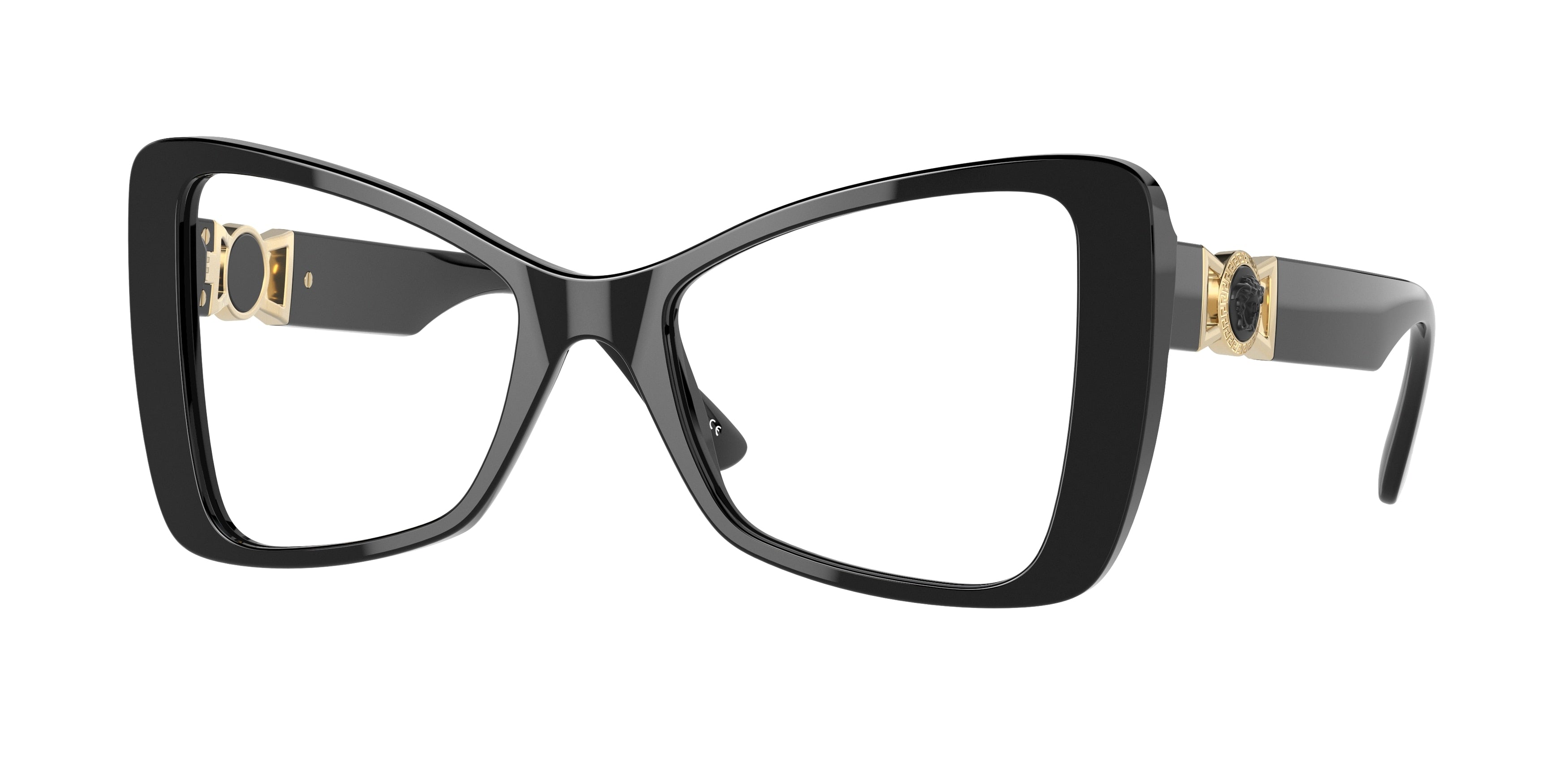Versace VE3312 Butterfly Eyeglasses  GB1-Black 52-145-19 - Color Map Black