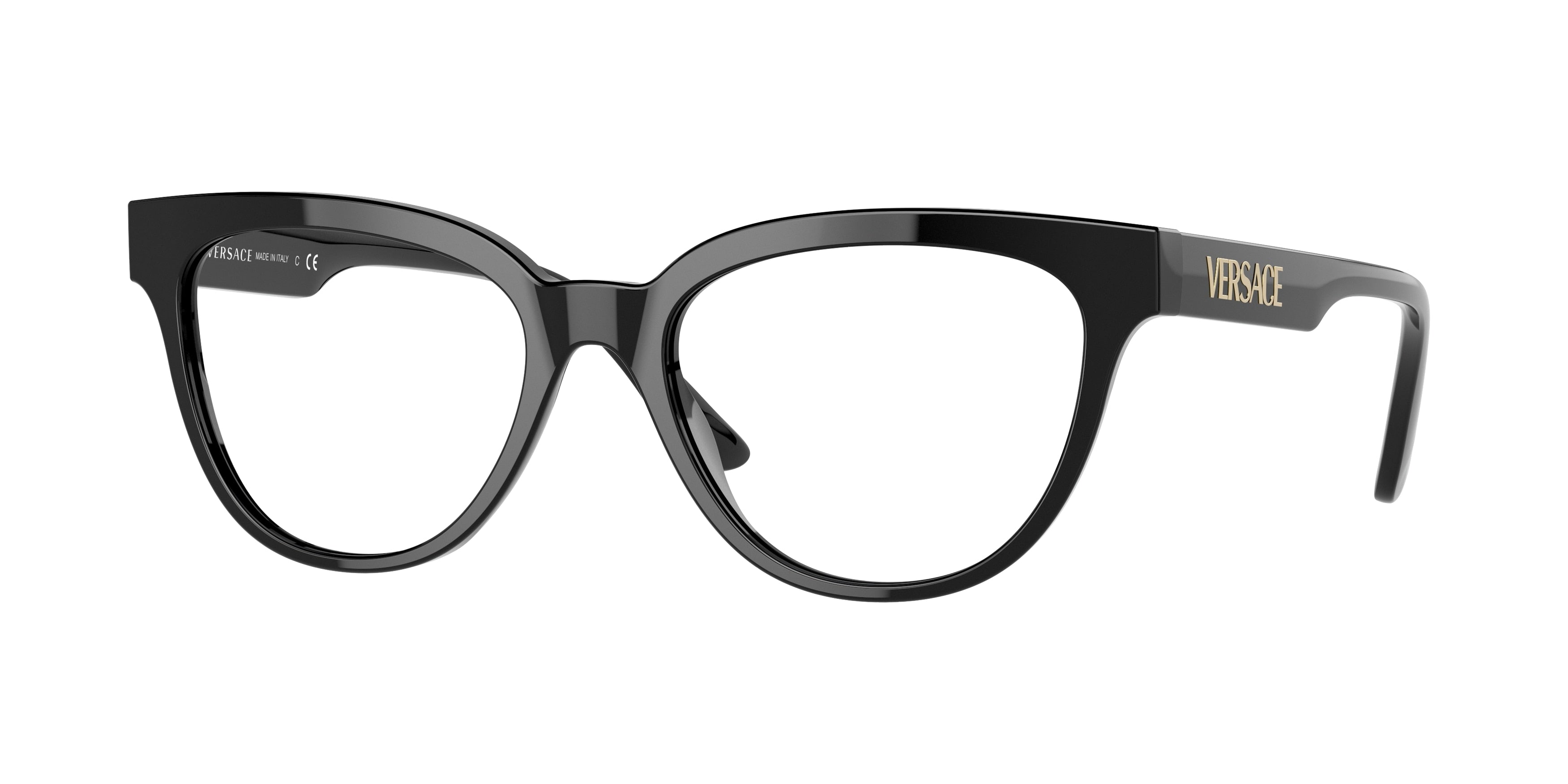 Versace VE3315 Cat Eye Eyeglasses  GB1-Black 54-145-18 - Color Map Black