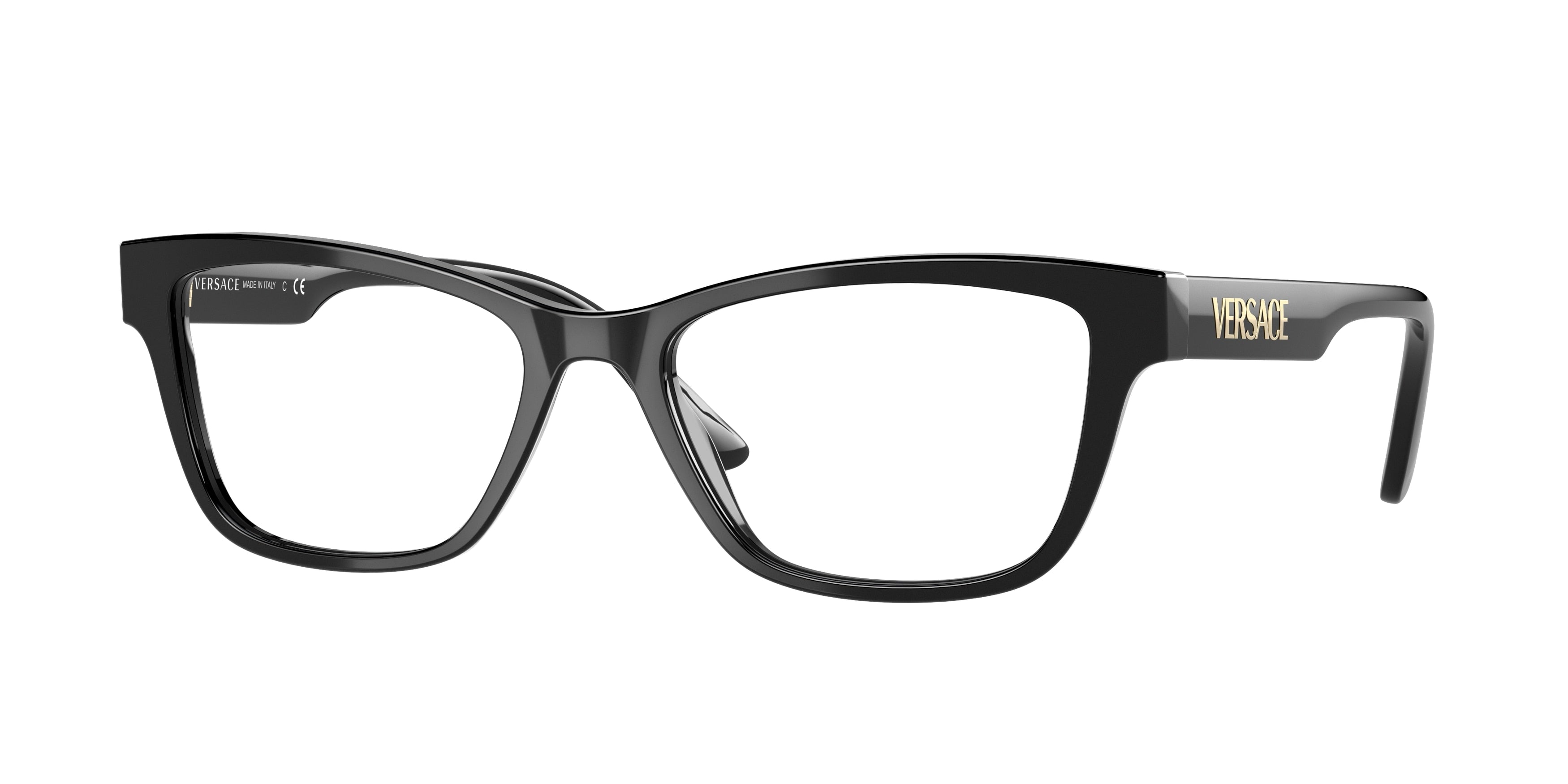 Versace VE3316 Pillow Eyeglasses  GB1-Black 55-145-18 - Color Map Black