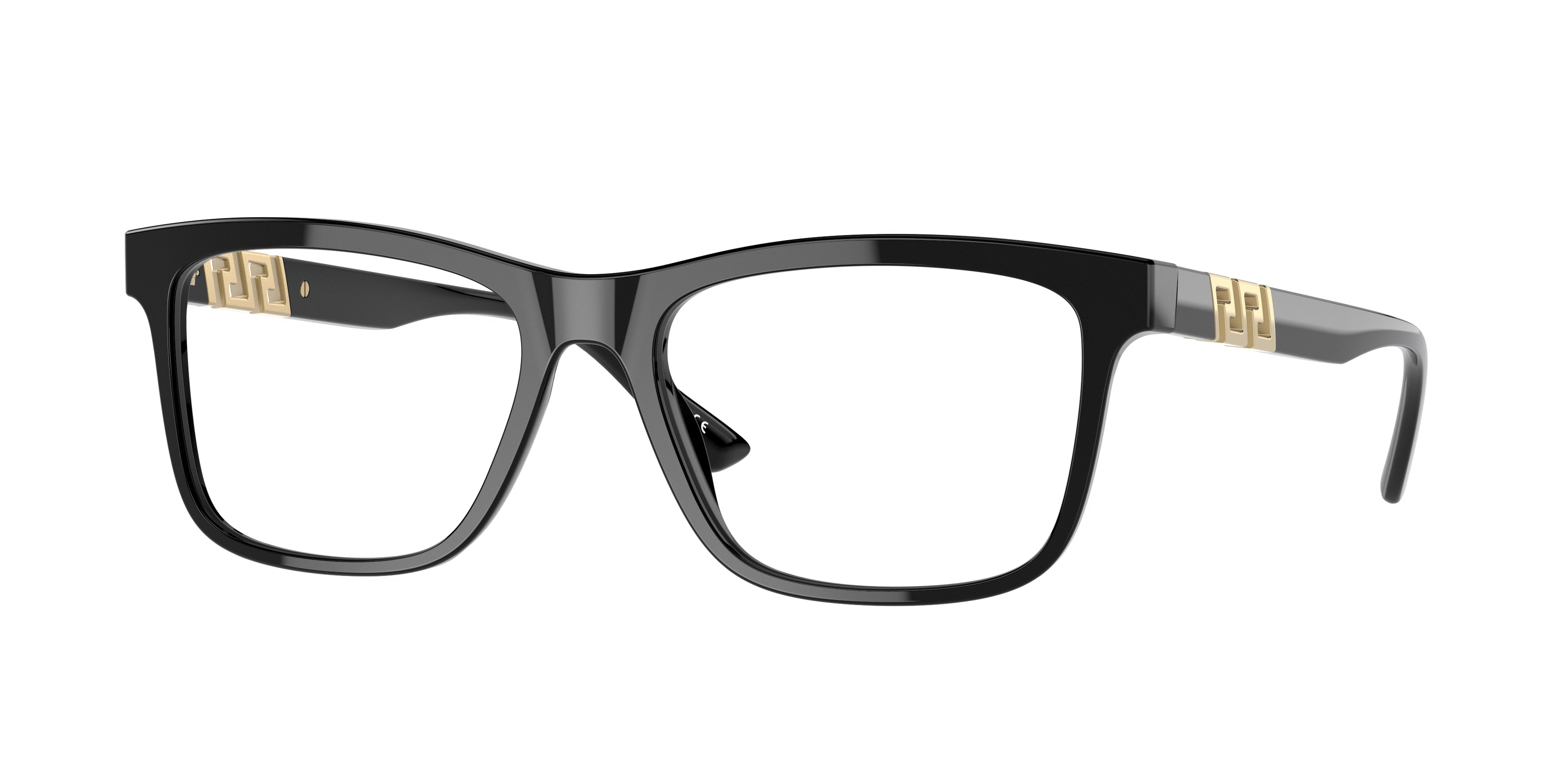 Versace VE3319F Phantos Eyeglasses  GB1-Black 55-145-17 - Color Map Black
