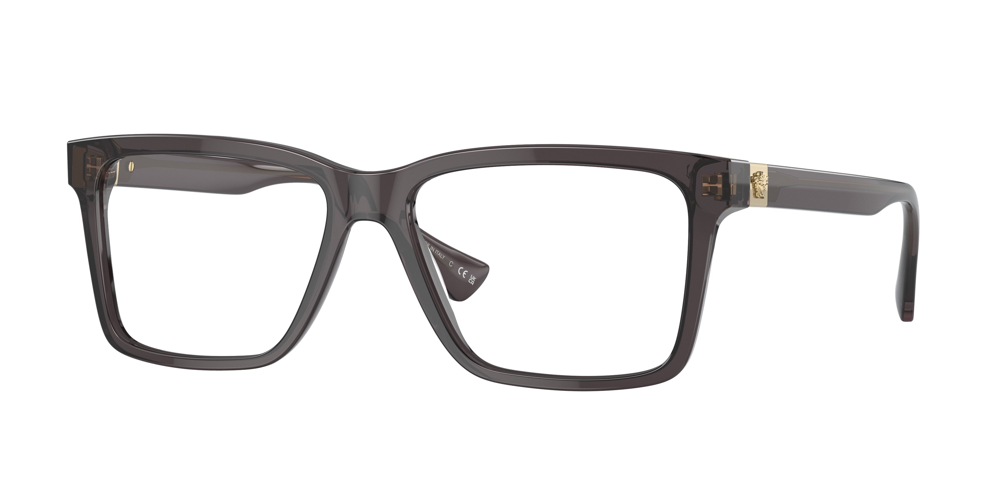 Versace VE3328F Rectangle Eyeglasses  5389-Transparent Grey 56-150-16 - Color Map Grey