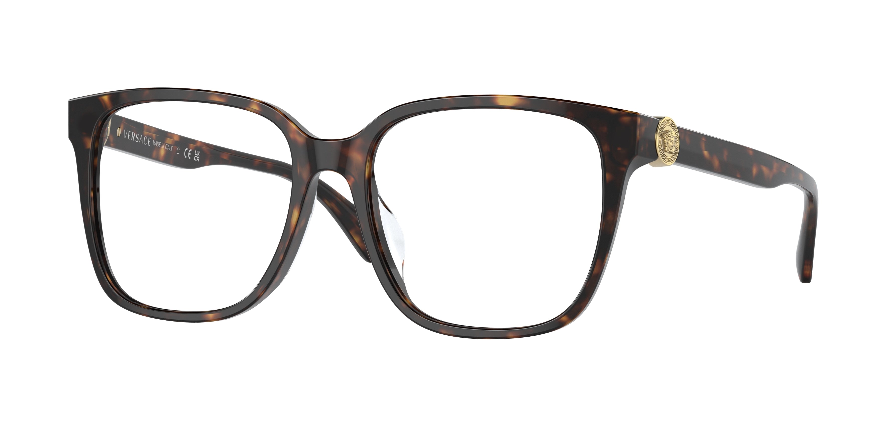 Versace VE3332D Square Eyeglasses  108-Havana 55-145-17 - Color Map Tortoise