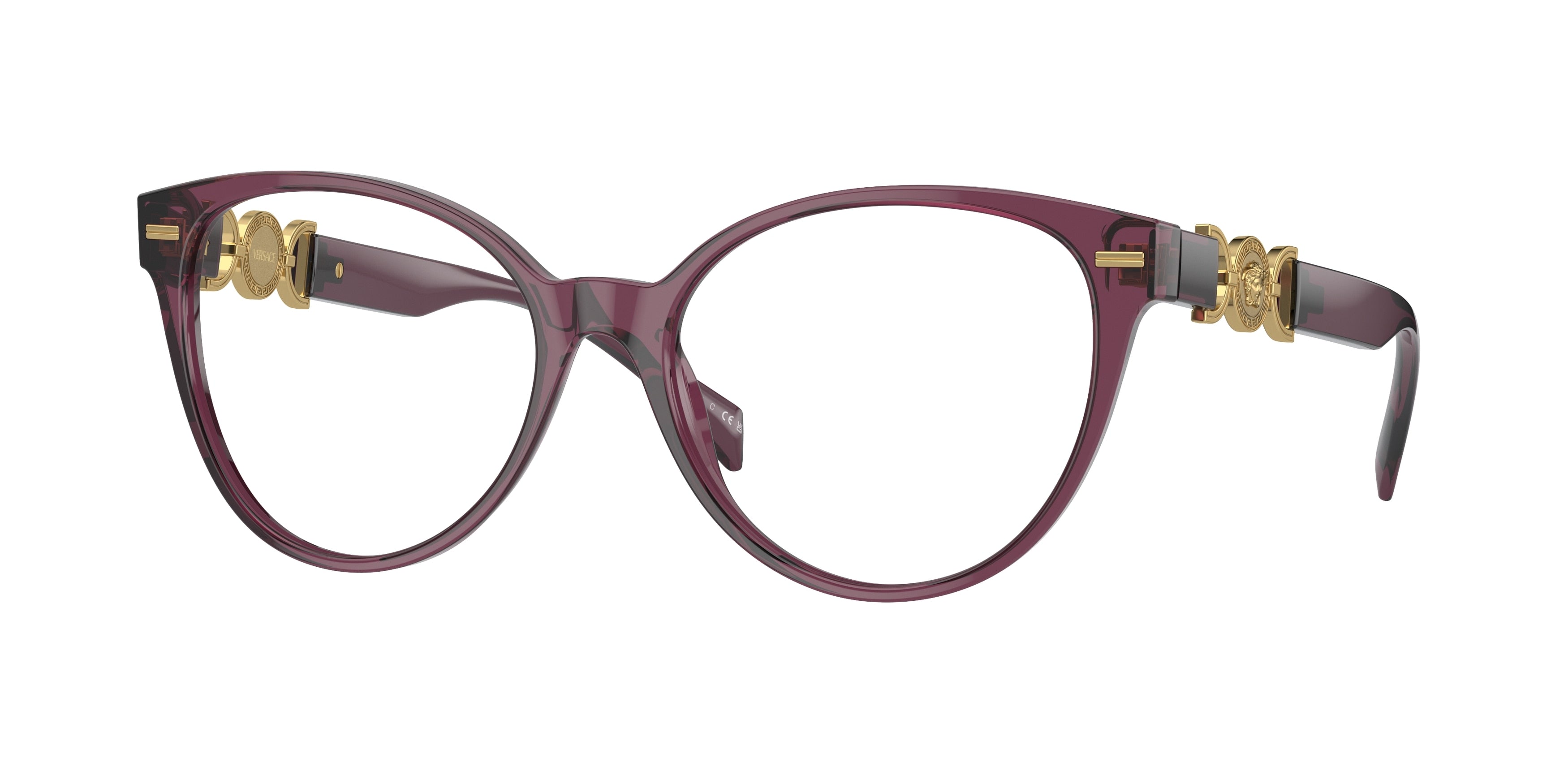 Versace VE3334 Cat Eye Eyeglasses  5220-Transparent Violet 55-140-17 - Color Map Violet