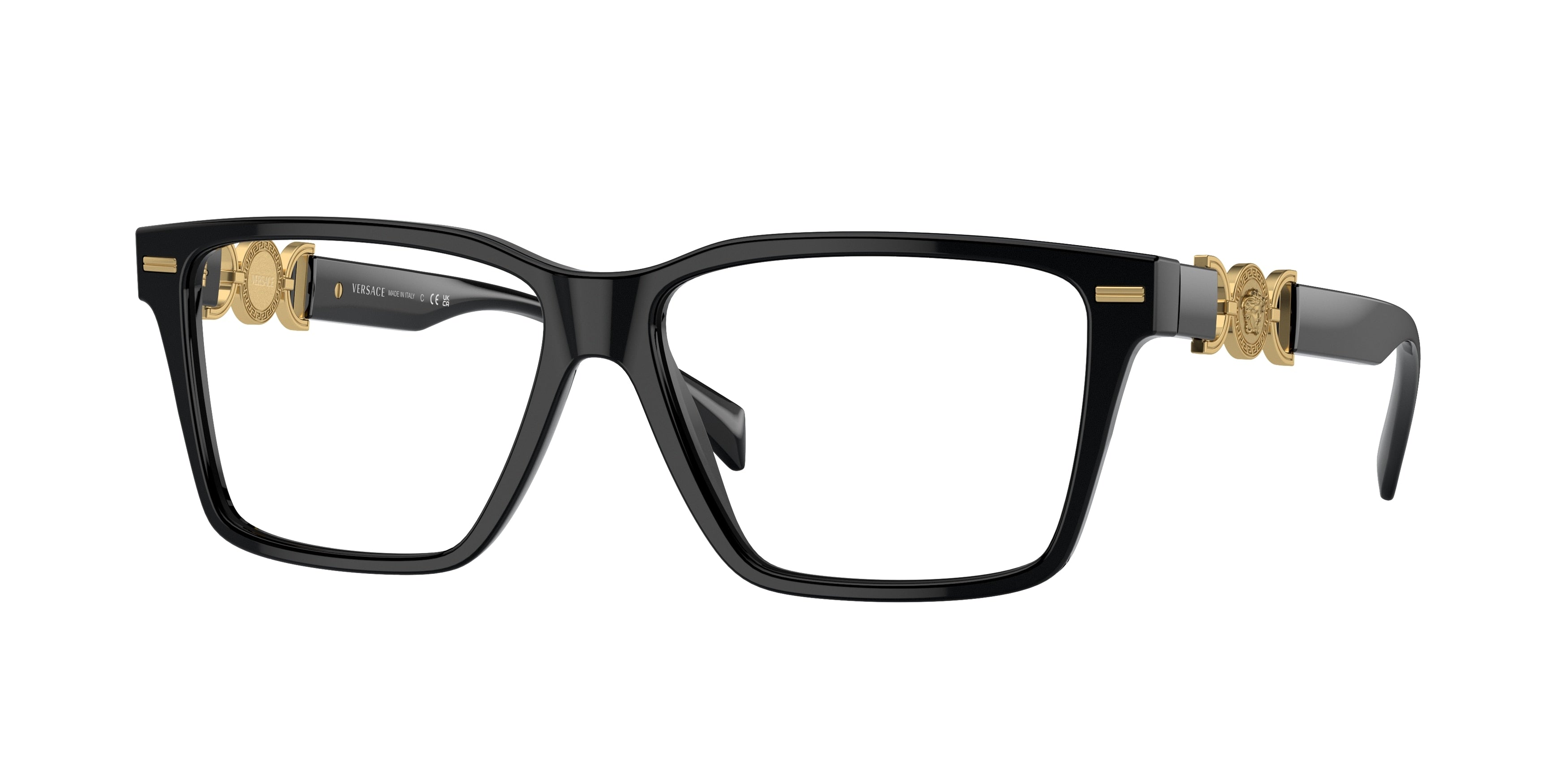 Versace VE3335F Rectangle Eyeglasses  GB1-Black 56-140-14 - Color Map Black