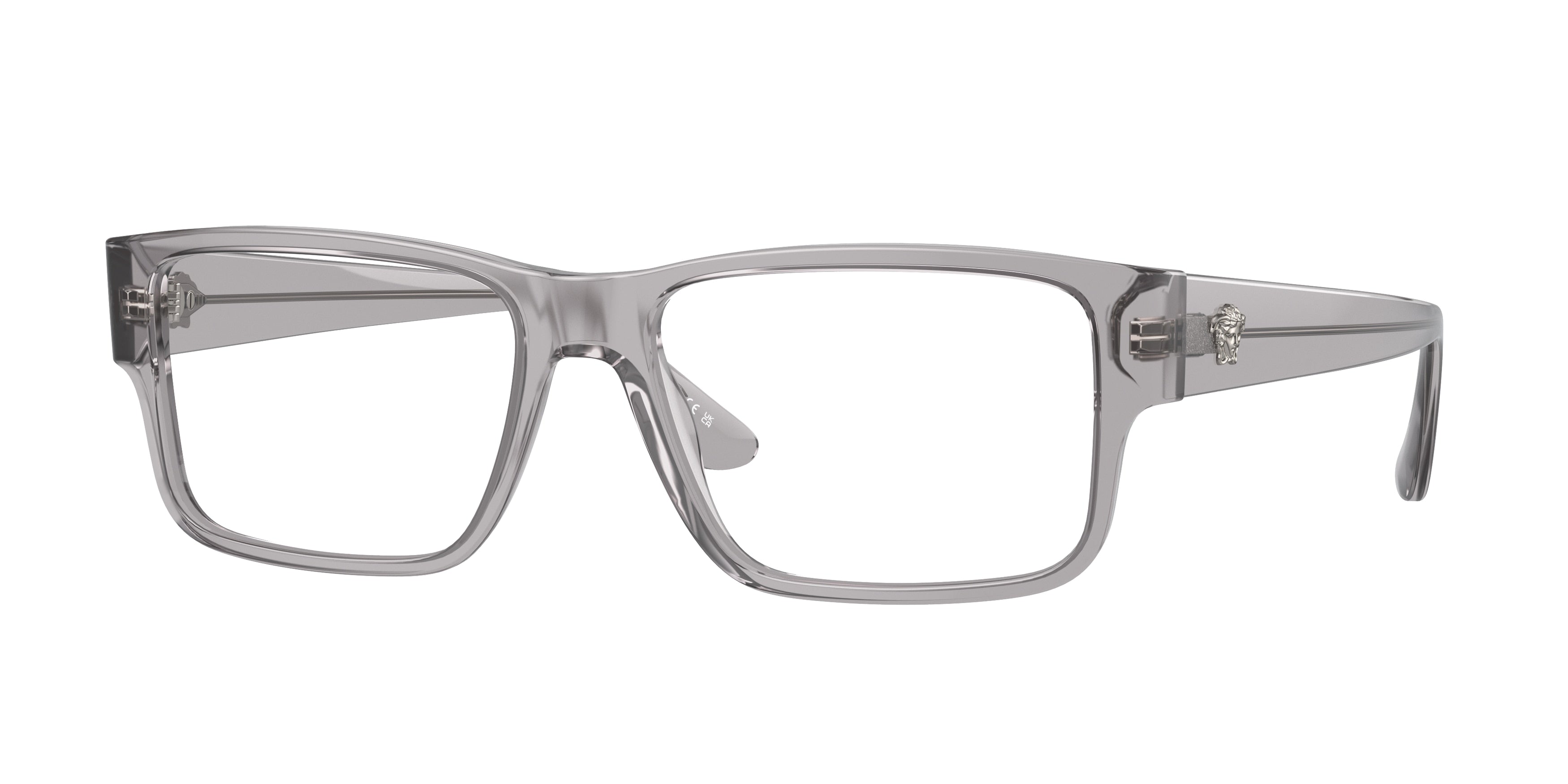 Versace VE3342 Rectangle Eyeglasses  593-Grey Transparent 57-150-17 - Color Map Grey