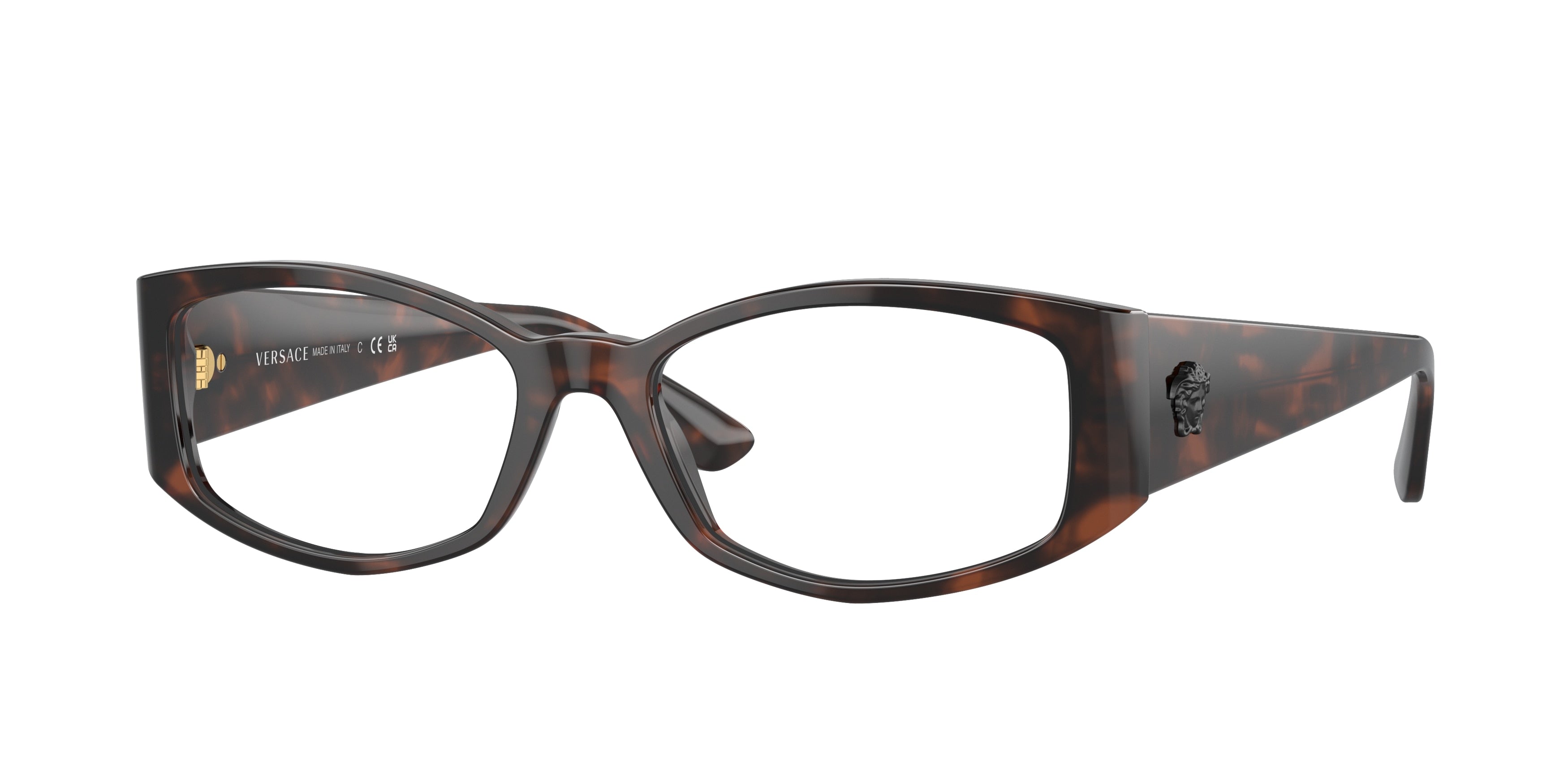 Versace VE3343 Irregular Eyeglasses  5429-Havana 54-145-17 - Color Map Tortoise