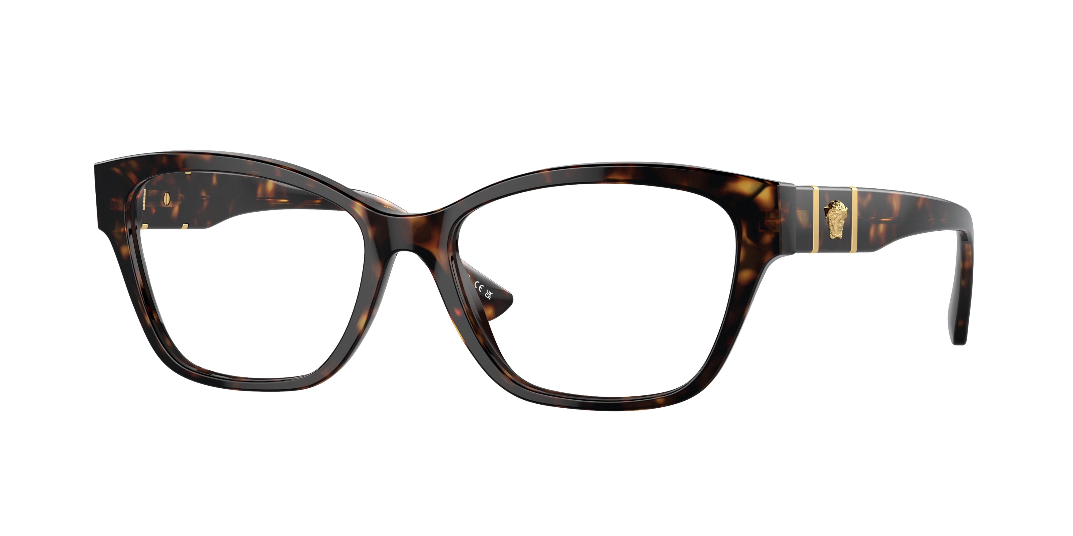 Versace VE3344 Cat Eye Eyeglasses  108-Havana 54-140-16 - Color Map Tortoise