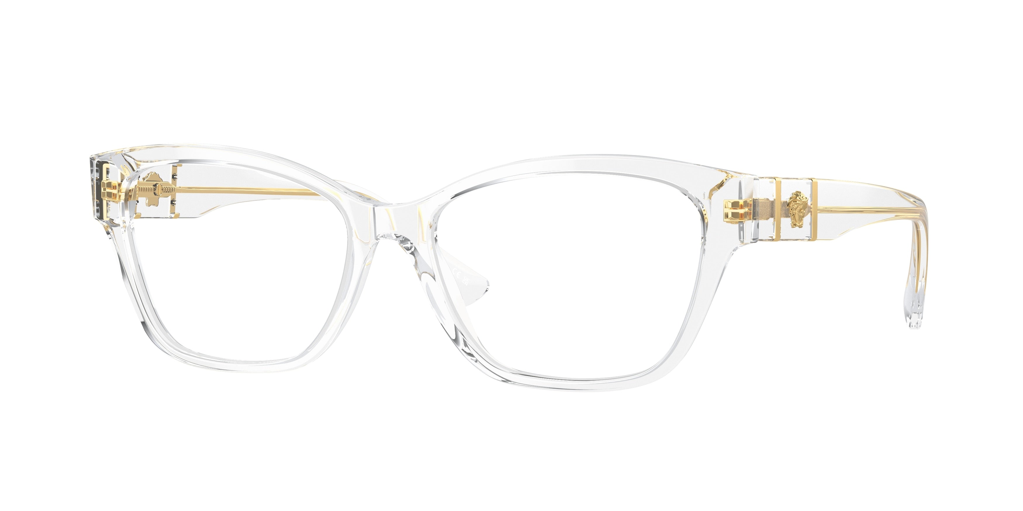 Versace VE3344 Cat Eye Eyeglasses  148-Crystal 54-140-16 - Color Map White