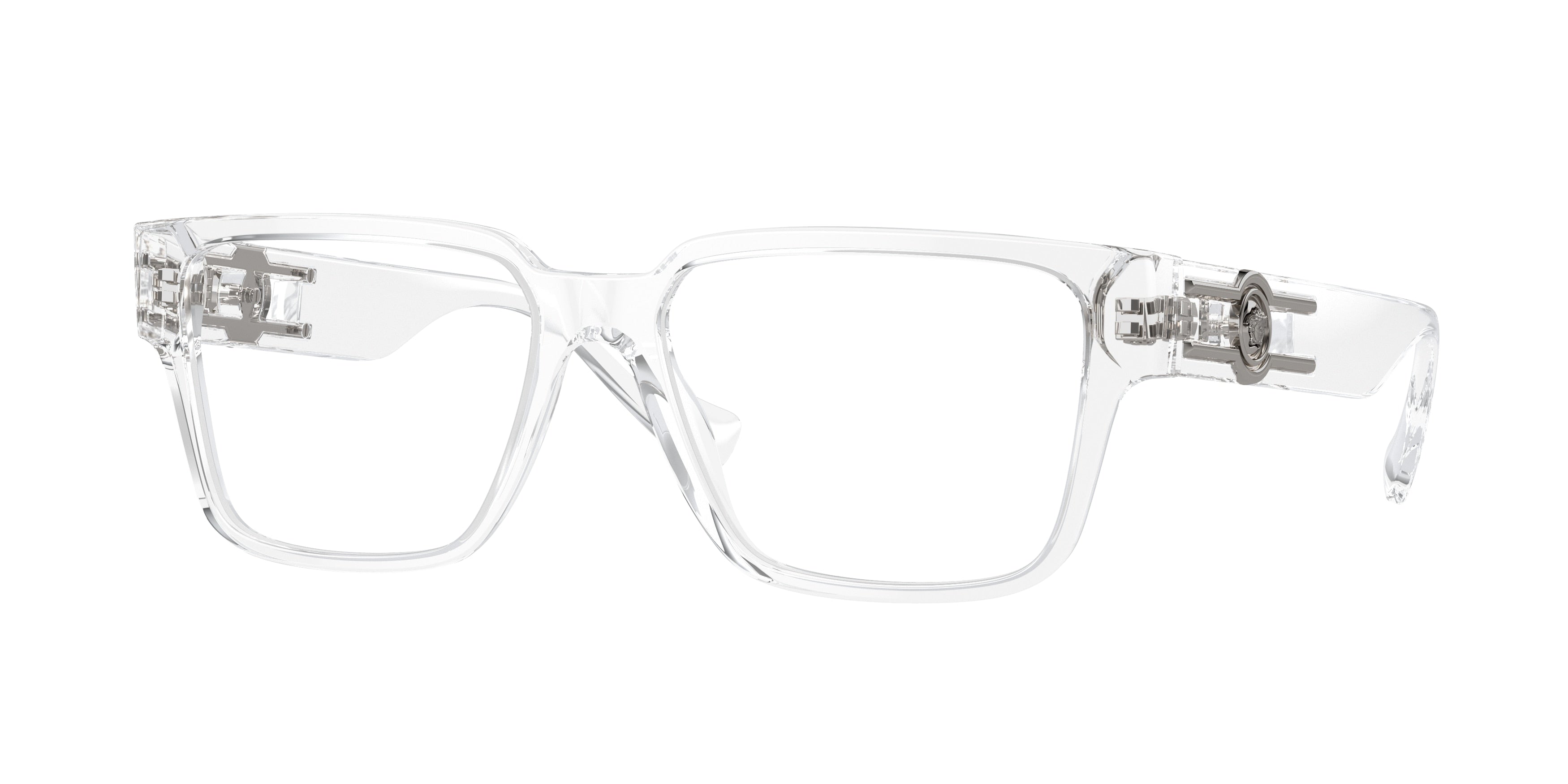 Versace VE3346F Rectangle Eyeglasses  148-Crystal 55-142-16 - Color Map White