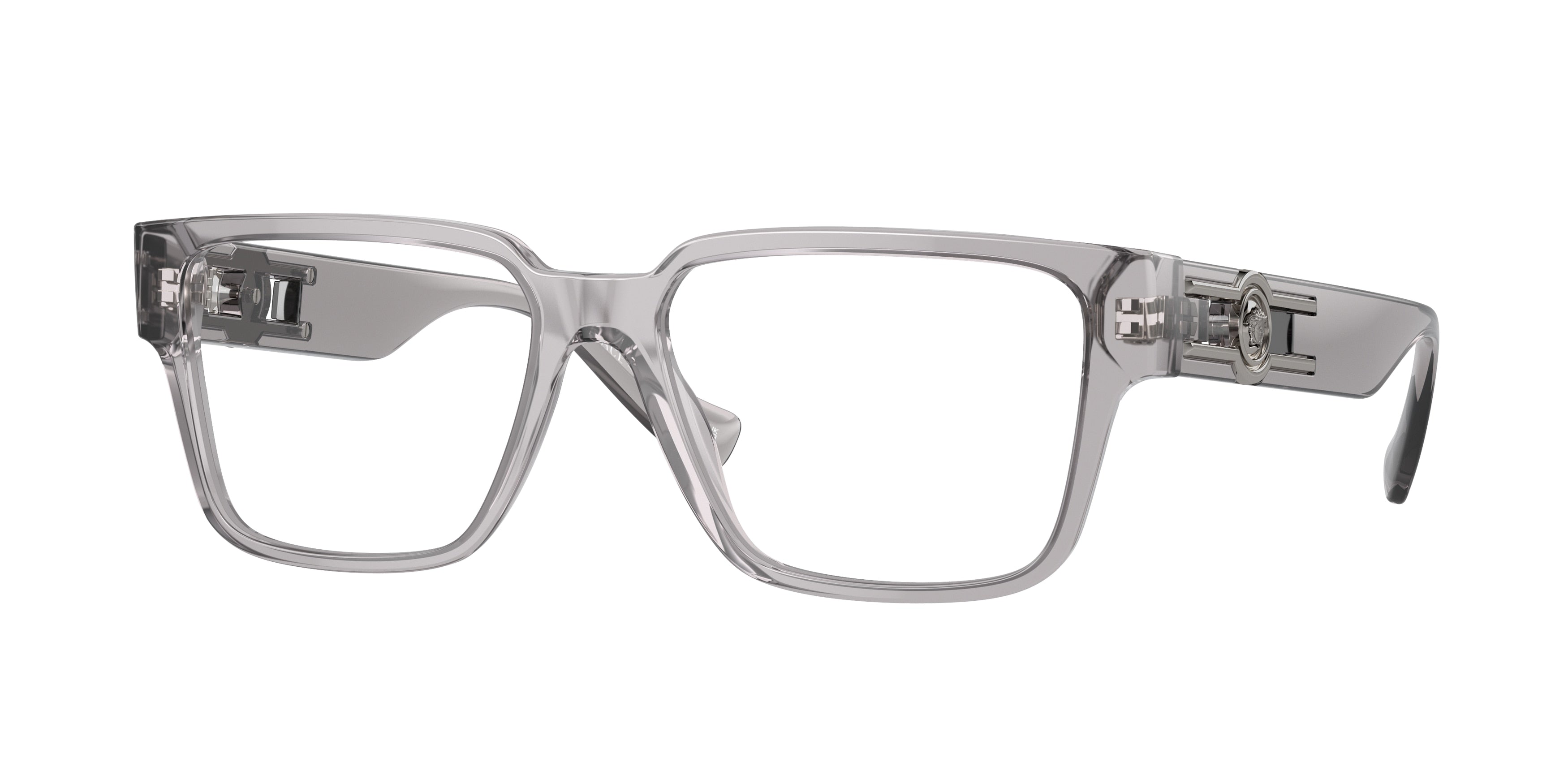 Versace VE3346F Rectangle Eyeglasses  593-Grey Transparent 55-142-16 - Color Map Grey
