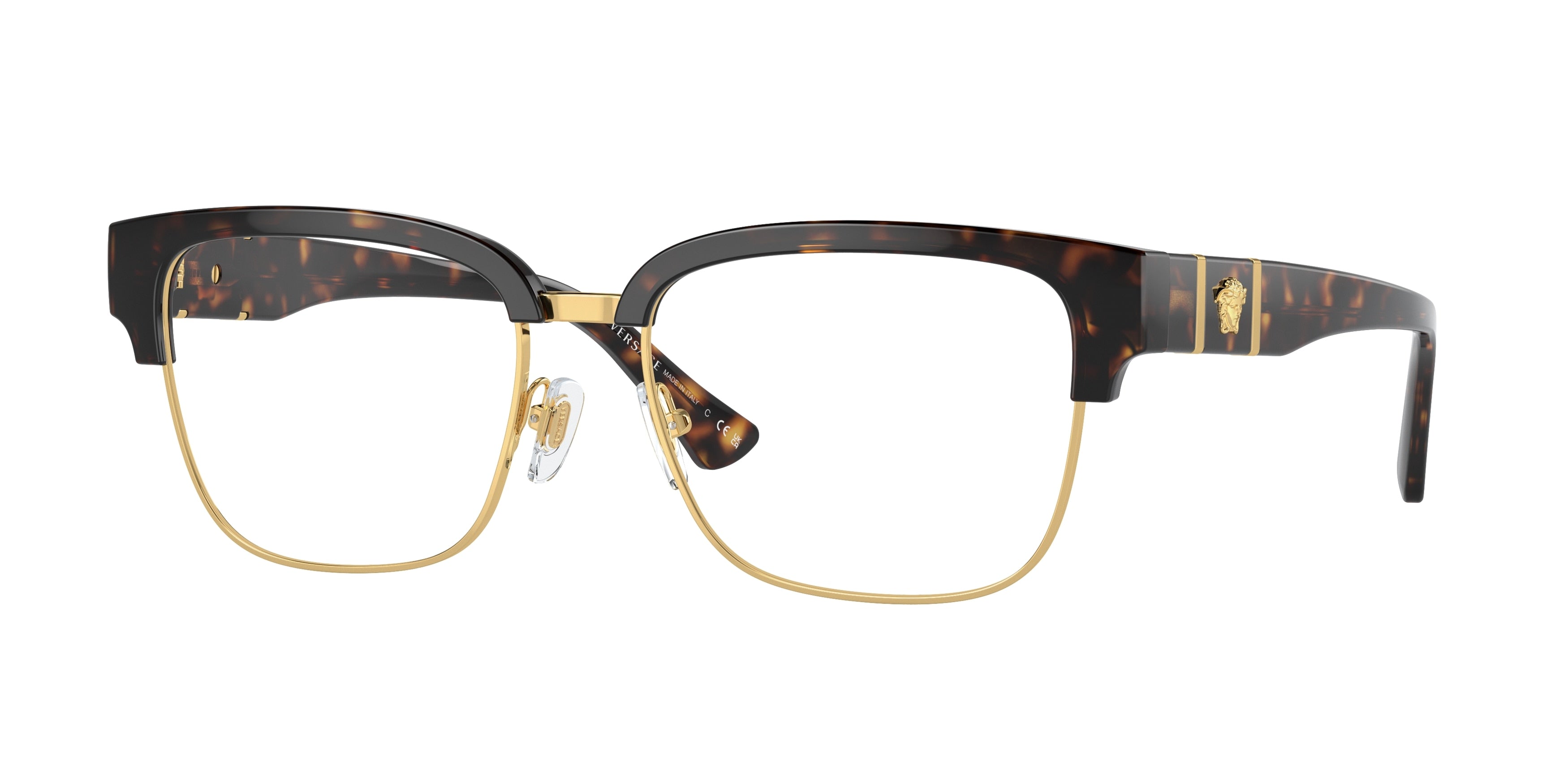 Versace VE3348 Square Eyeglasses  108-Havana 55-150-17 - Color Map Tortoise