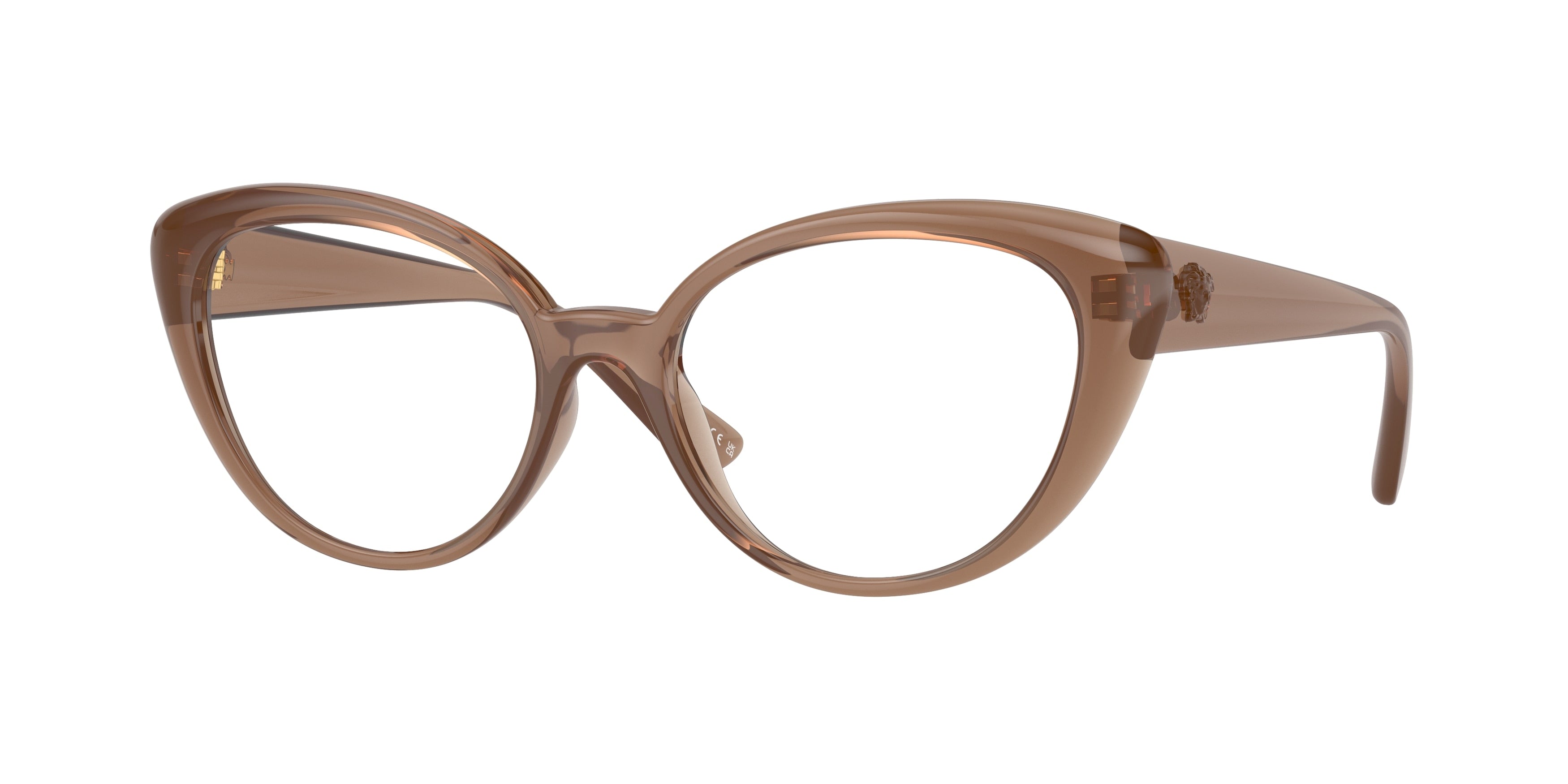 Versace VE3349U Oval Eyeglasses  5427-Brown Transparent 53-140-17 - Color Map Brown