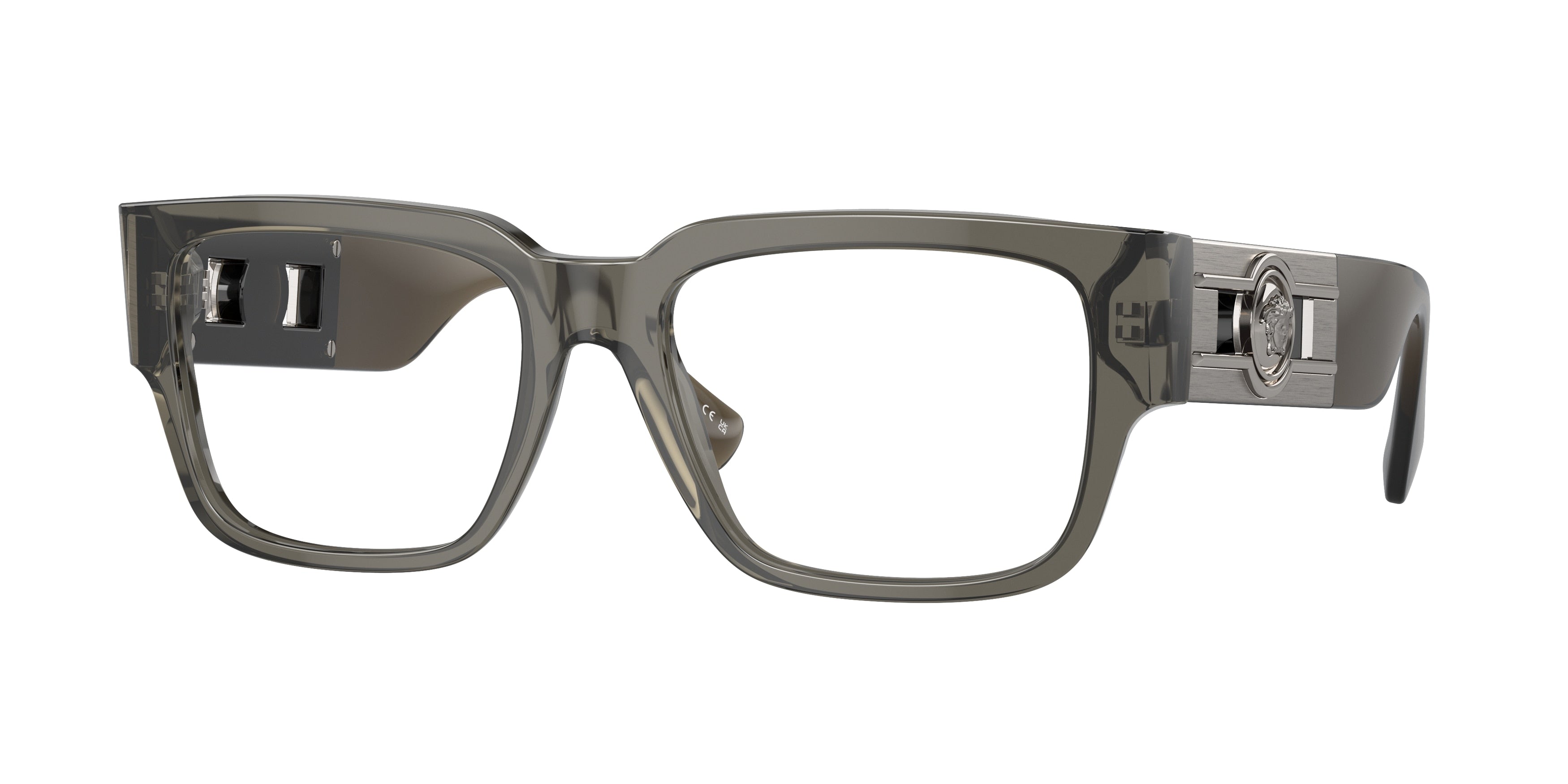 Versace VE3350 Square Eyeglasses  5436-Grey Transparent 55-140-18 - Color Map Grey