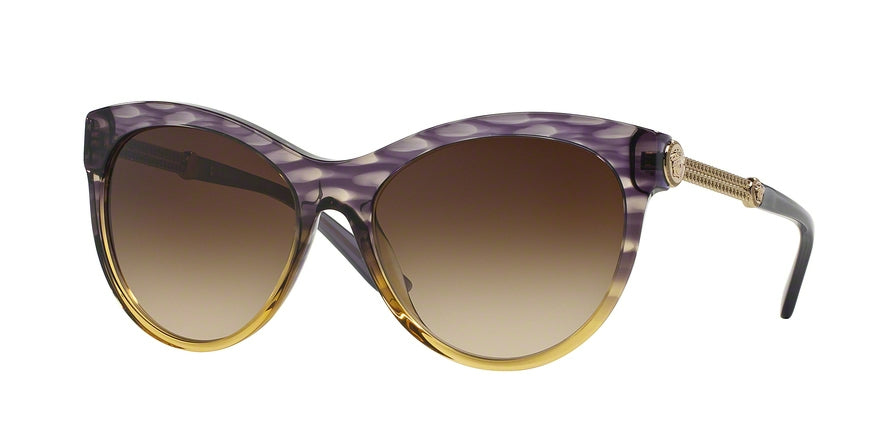 Versace VE4292 Phantos Sunglasses  515313-STRIPED VIOLET HAVANA/TR GREEN 57-17-140 - Color Map violet