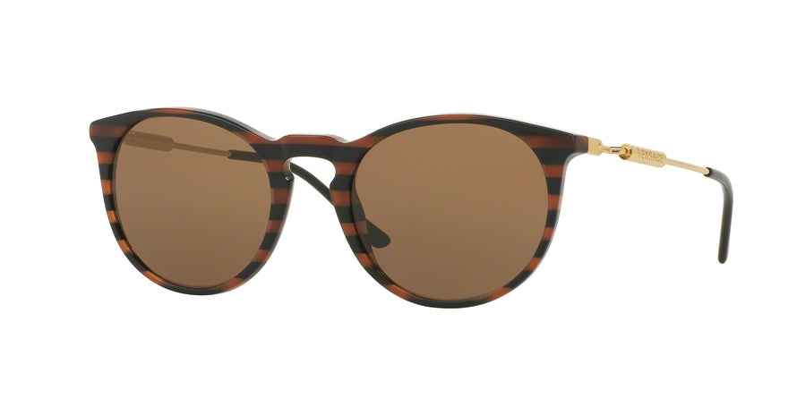 Versace VE4315A Phantos Sunglasses  518773-BROWN RULE BLACK 52-20-140 - Color Map gold