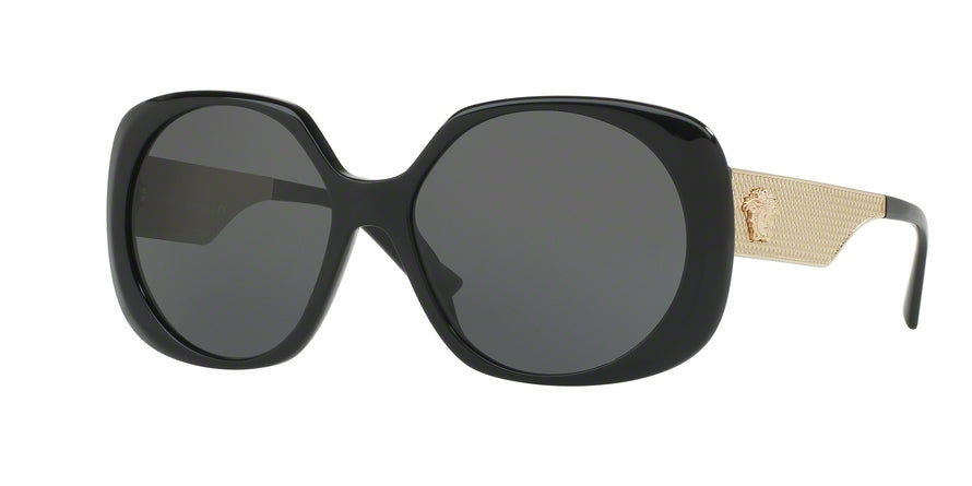 Versace VE4331A Round Sunglasses  GB1/87-BLACK 57-16-140 - Color Map black