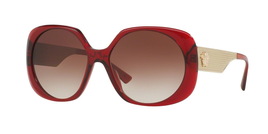 Versace VE4331 Round Sunglasses  388/13-TRANSPARENT RED 57-16-140 - Color Map red