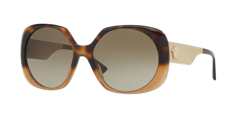 Versace VE4331 Round Sunglasses  520513-HAVANA/LIGHT BROWN 57-16-140 - Color Map brown